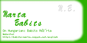 marta babits business card